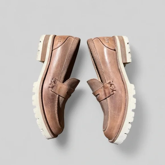 NWB BedStu Reinna III tan leather penny loafers - Picture 4 of 11